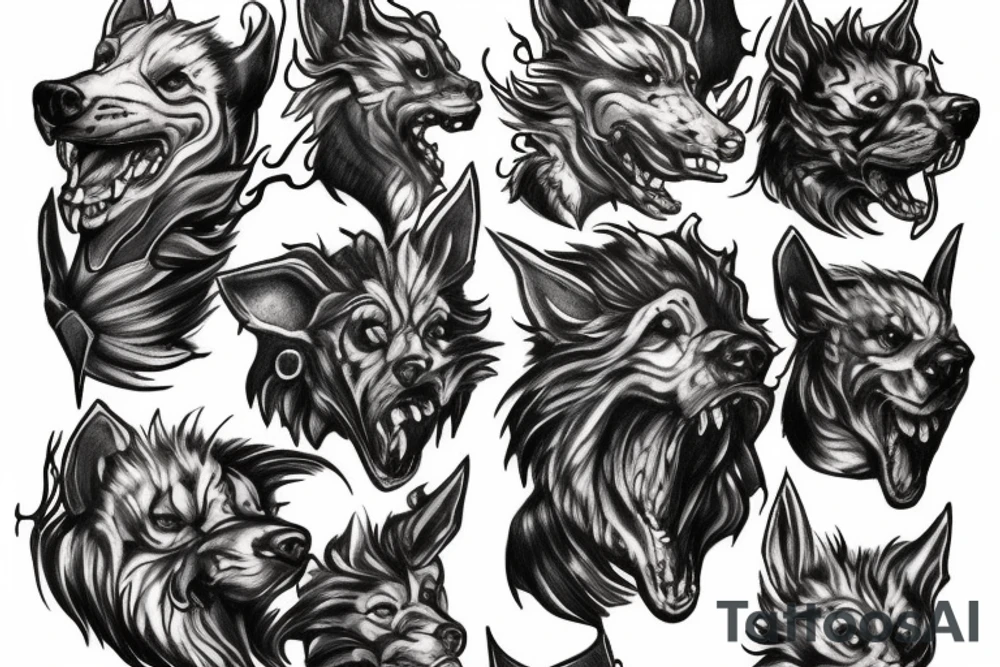 three headed cerberus tattoo idea