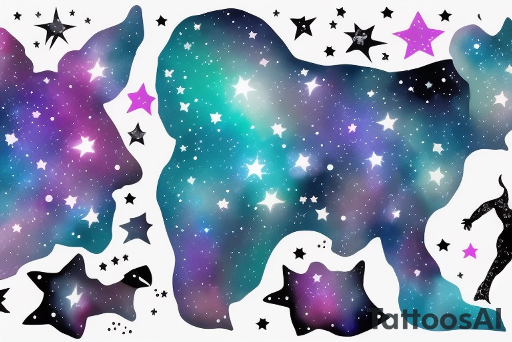 Ursa maior constellation with galaxy background tattoo idea