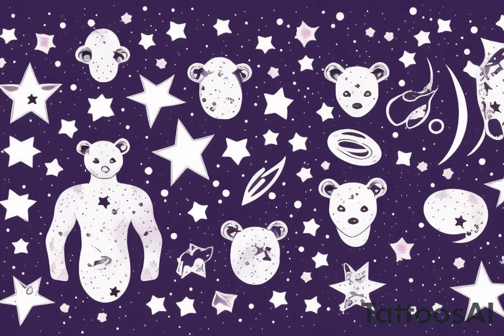 Ursa maior constellation with galaxy background tattoo idea