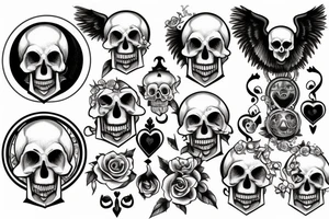 memento mori with skull and hourglass tattoo idea