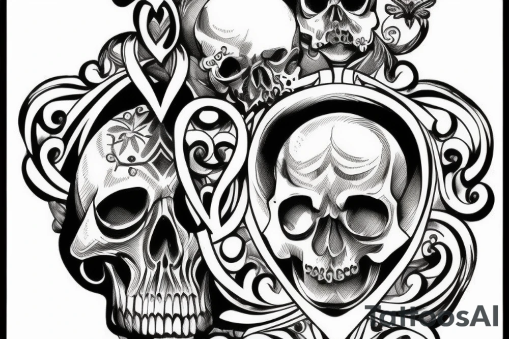 memento mori with skull and hourglass tattoo idea
