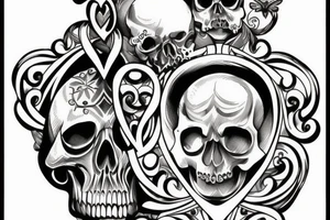 memento mori with skull and hourglass tattoo idea