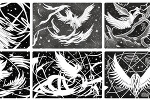 Phoenix flying in the stars tattoo idea