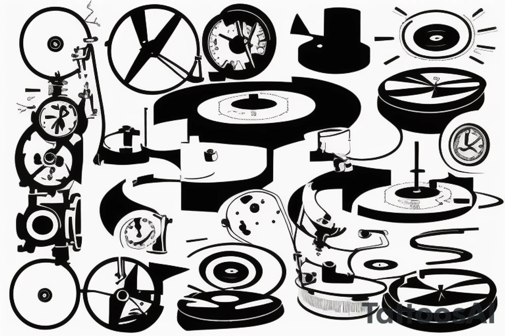 Vinyl LP with thext that says "well, well, well, how the turntables..." tattoo idea