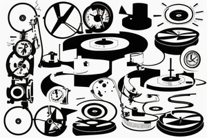 Vinyl LP with thext that says "well, well, well, how the turntables..." tattoo idea