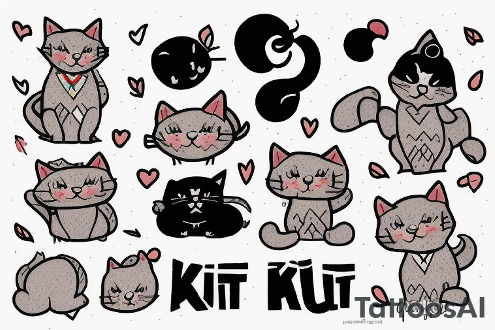 Cozy sweater wearing kitten tattoo idea