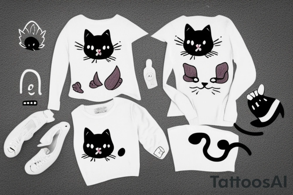 Cozy sweater wearing kitten tattoo idea