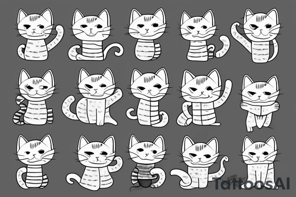 Cute kitten wearing a cozy sweater tattoo idea