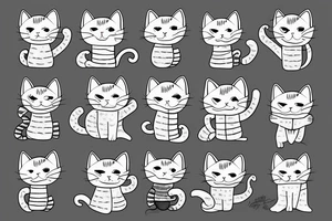 Cute kitten wearing a cozy sweater tattoo idea