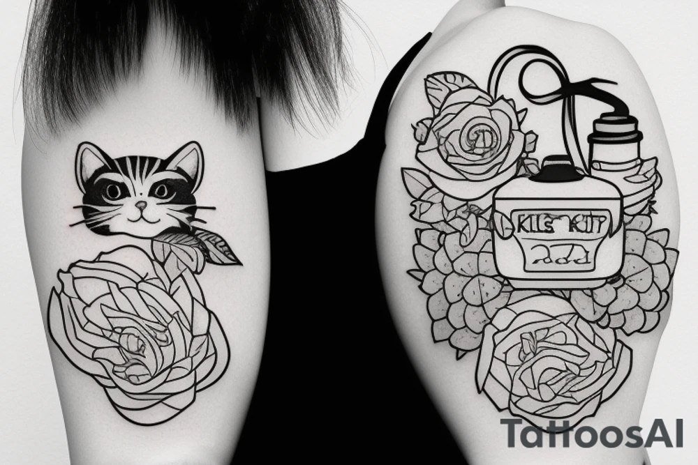 Cute kitten wearing a cozy sweater tattoo idea