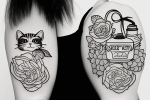 Cute kitten wearing a cozy sweater tattoo idea