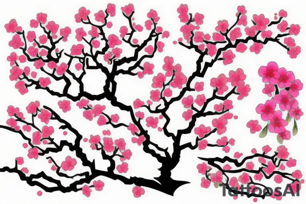 cherry blossom tree spring tattoo idea