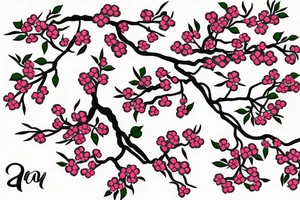 cherry tree branch blossomed in the spring tattoo idea