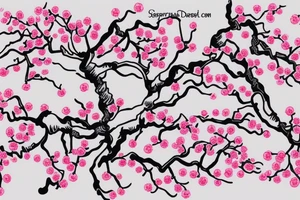 cherry tree branch blossomed in the spring tattoo idea
