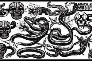 snake crawling through the king's skull tattoo idea