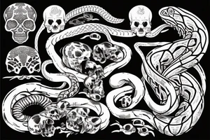snake crawling through the king's skull tattoo idea