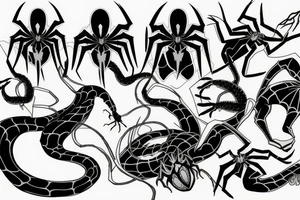 Venom and spiderman logo tattoo idea