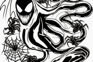 Venom and spiderman logo tattoo idea