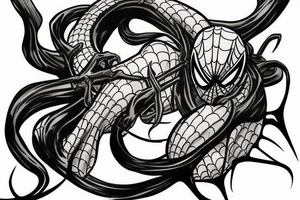 Venom and spiderman logo tattoo idea