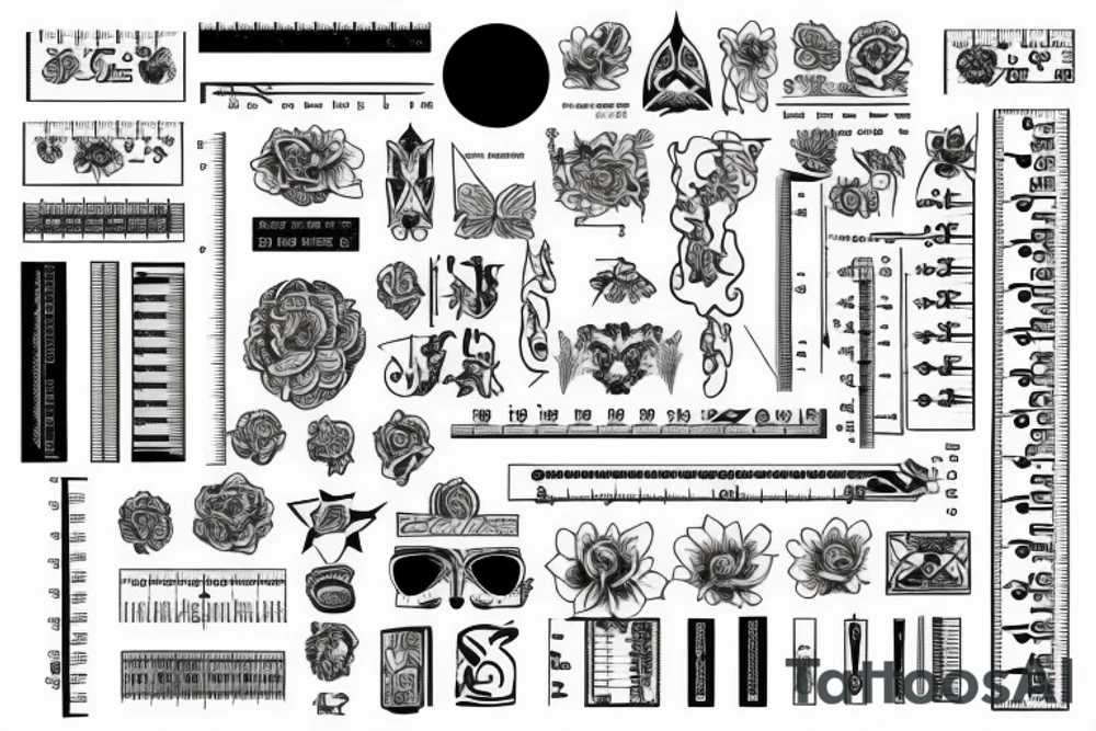 Ruler with metric and imperial measurements tattoo idea