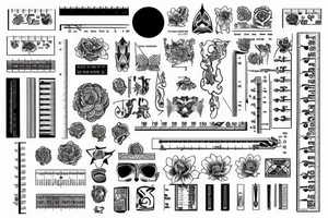 Ruler with metric and imperial measurements tattoo idea