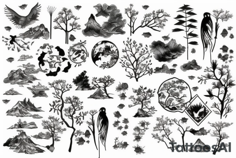 Nature scene tattoo idea