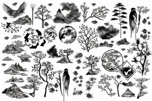 Nature scene tattoo idea
