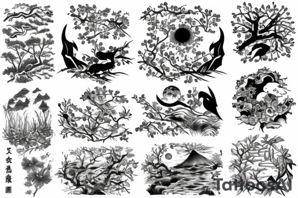 Nature scene tattoo idea