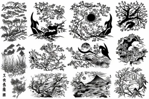 Nature scene tattoo idea