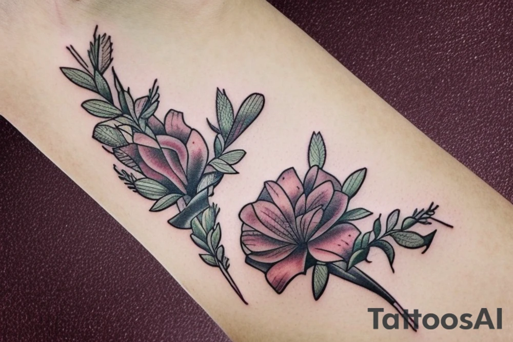 texas sage flower tattoo idea