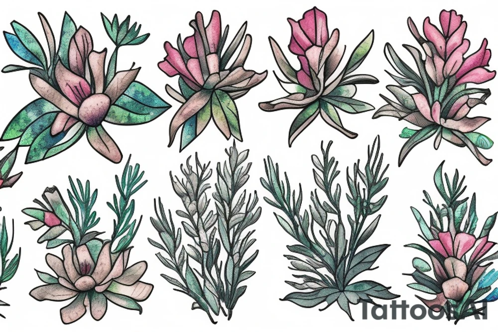 texas sage flower tattoo idea