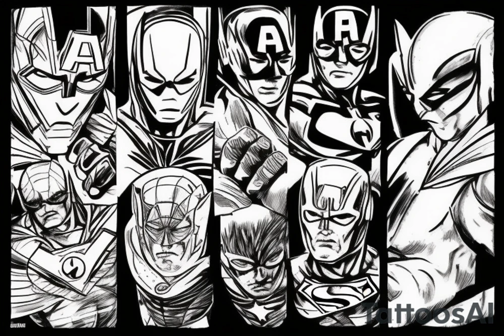 Super hero scene tattoo idea