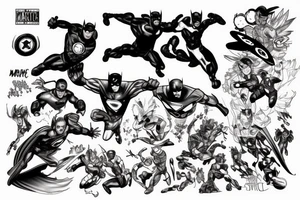 Super hero scene tattoo idea