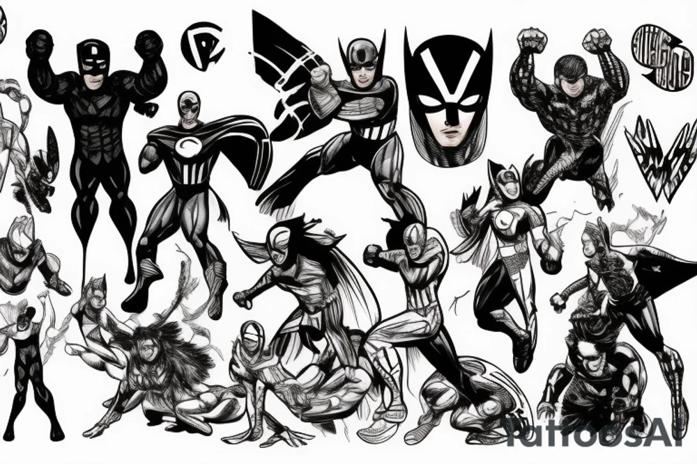 Super hero scene tattoo idea