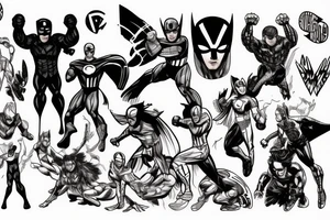 Super hero scene tattoo idea