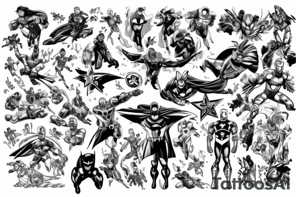 Super hero scene tattoo idea