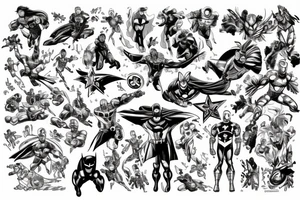Super hero scene tattoo idea