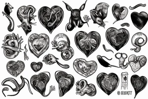 rat eating human heart tattoo idea