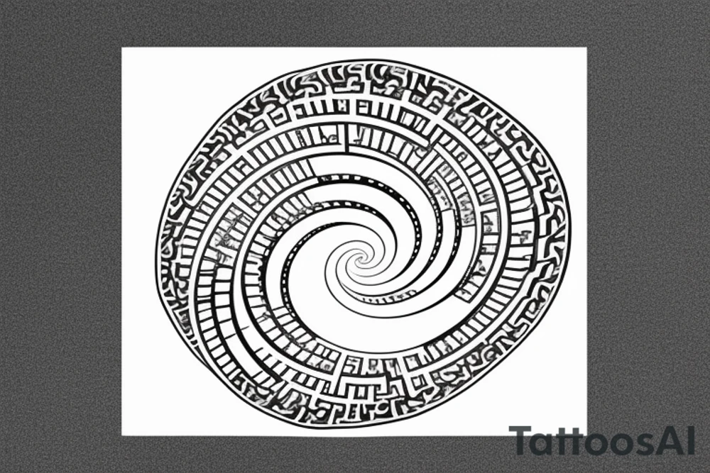 Fibonacci sequence spiral Morse code spelling out "as above so below", overlap seed of life tattoo idea