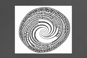 Fibonacci sequence spiral Morse code spelling out "as above so below", overlap seed of life tattoo idea