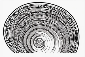 Fibonacci sequence spiral Morse code spelling out "as above so below", overlap seed of life tattoo idea