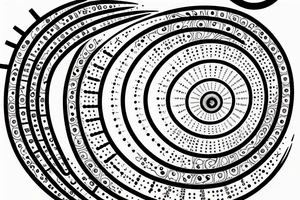 Fibonacci sequence spiral Morse code spelling out "as above so below", overlap seed of life tattoo idea
