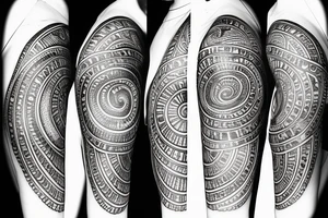 Fibonacci sequence Morse code spelling out "as above so below", overlap seed of life tattoo idea