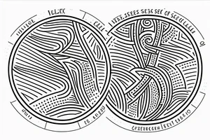 Fibonacci sequence Morse code spelling out "as above so below", overlap seed of life tattoo idea