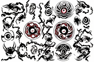 mangekyou sharingan on fire tattoo idea
