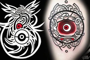 mangekyou sharingan on fire tattoo idea