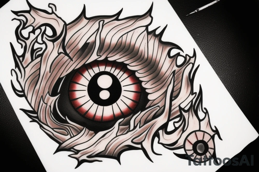 sharingan on fire tattoo idea