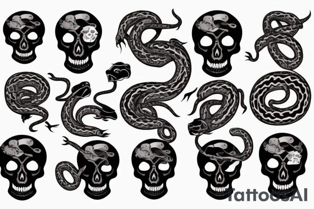 skull with a snake coming out for the jaw tattoo idea