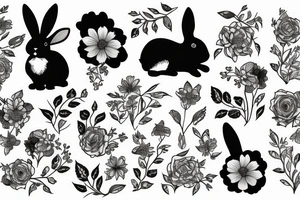 bunny with a flower tattoo idea