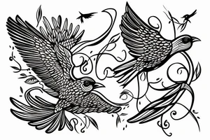 Bird breaking out of cage tattoo idea